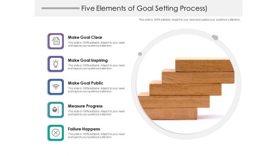 Five Elements Of Goal Setting Process Ppt PowerPoint Presentation File Smartart PDF