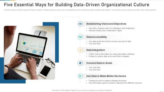 Five Essential Ways For Building Data Driven Organizational Culture Clipart PDF Five Essential Ways For Building Data Driven Organizational Culture Clipart PDF