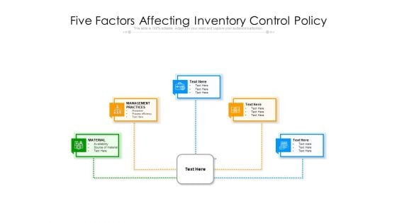 Five Factors Affecting Inventory Control Policy Ppt PowerPoint Presentation Gallery Layout PDF