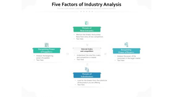 Five Factors Of Industry Analysis Ppt PowerPoint Presentation Professional Examples PDF