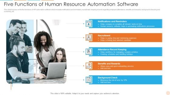 Five Functions Of Human Resource Automation Software Themes PDF