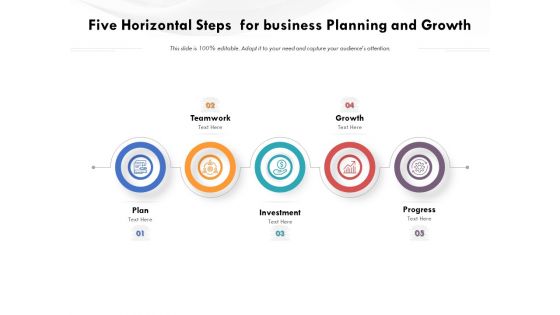 Five Horizontal Steps For Business Planning And Growth Ppt PowerPoint Presentation Gallery Elements PDF