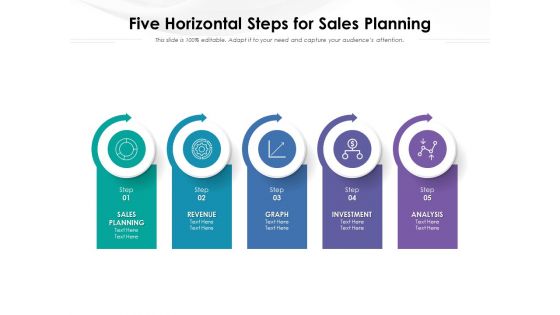 Five Horizontal Steps For Sales Planning Ppt PowerPoint Presentation File Templates PDF