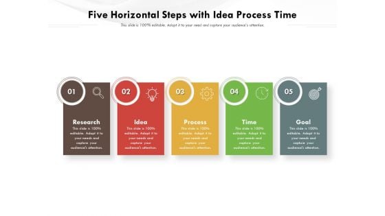 Five Horizontal Steps With Idea Process Time Ppt PowerPoint Presentation Icon Gallery PDF