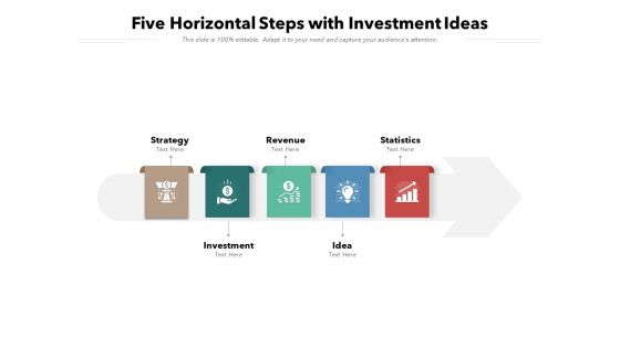 Five Horizontal Steps With Investment Ideas Ppt PowerPoint Presentation Gallery Smartart PDF