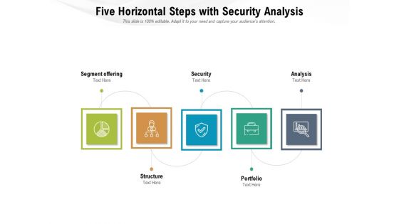 Five Horizontal Steps With Security Analysis Ppt PowerPoint Presentation Gallery Background Image PDF