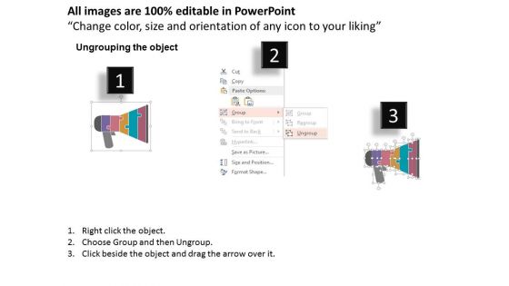 Five Icons In Puzzle Megaphone Powerpoint Templates