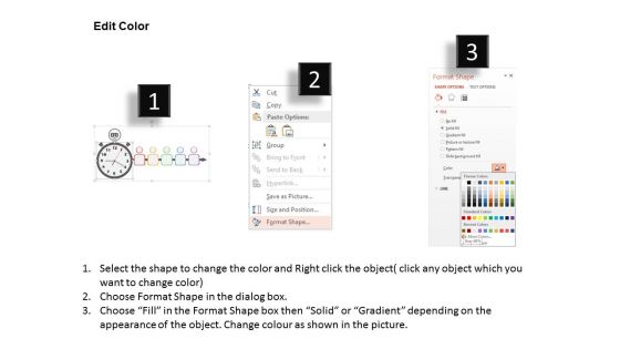 Five Icons With Stopwatch In Linear Flow Powerpoint Templates