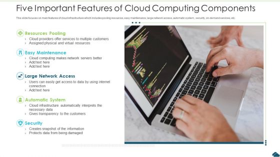 Five Important Features Of Cloud Computing Components Inspiration PDF