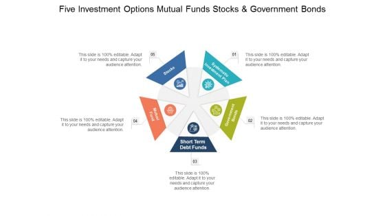 Five Investment Options Mutual Funds Stocks And Government Bonds Ppt PowerPoint Presentation Pictures Skills