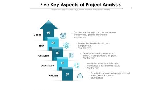 Five Key Aspects Of Project Analysis Ppt PowerPoint Presentation Model Portrait