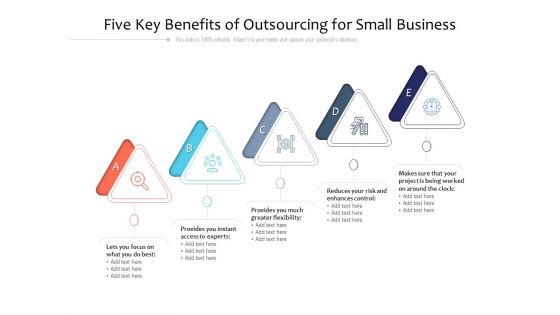 Five Key Benefits Of Outsourcing For Small Business Ppt PowerPoint Presentation Guidelines PDF