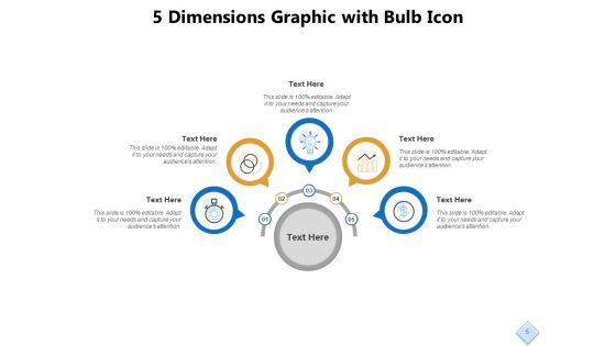 Five Key Dimensions PowerPoint Formation Gears Bulb Icon Clock Icon Ppt PowerPoint Presentation Complete Deck