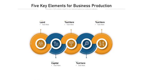 Five Key Elements For Business Production Ppt PowerPoint Presentation File Visuals PDF