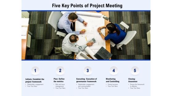 Five Key Points Of Project Meeting Ppt PowerPoint Presentation Professional Elements