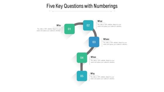 Five Key Questions With Numberings Ppt PowerPoint Presentation Styles Show PDF