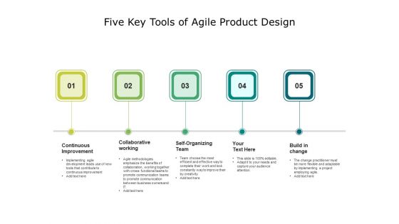 Five Key Tools Of Agile Product Design Ppt PowerPoint Presentation Icon Diagrams PDF