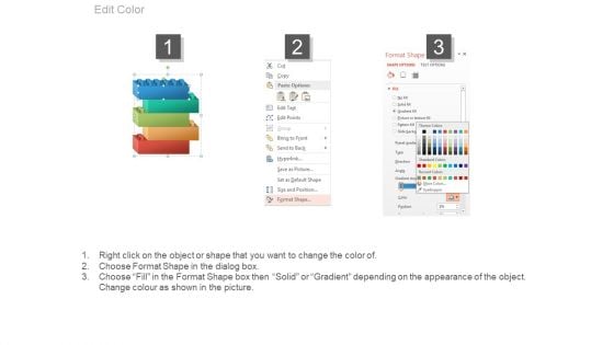 Five Lego Blocks With Business Icons Powerpoint Slides