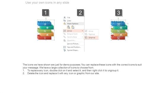 Five Lego Blocks With Business Icons Powerpoint Slides