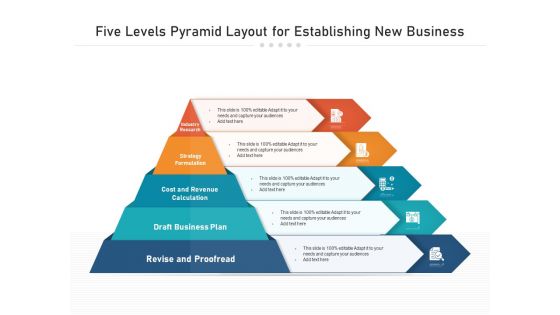 Five Levels Pyramid Layout For Establishing New Business Ppt PowerPoint Presentation File Example Topics PDF