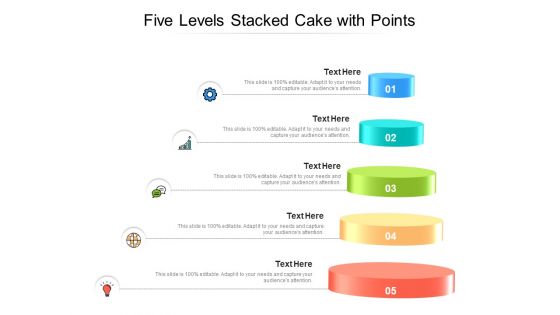 Five Levels Stacked Cake With Points Ppt PowerPoint Presentation Ideas Inspiration PDF Five Levels Stacked Cake With Points Ppt PowerPoint Presentation Ideas Inspiration PDF