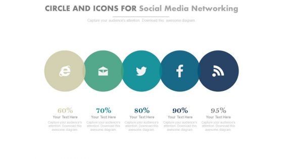 Five Linear Circles And Icons For Technology Powerpoint Slides