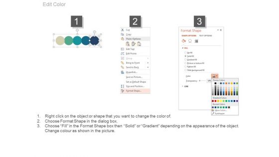 Five Linear Circles And Icons For Technology Powerpoint Slides