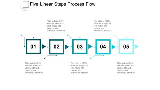 Five Linear Steps Process Flow Ppt PowerPoint Presentation Portfolio Layout Ideas