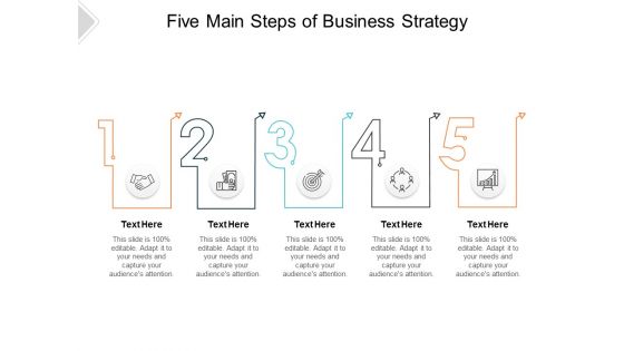 Five Main Steps Of Business Strategy Ppt PowerPoint Presentation Inspiration Shapes