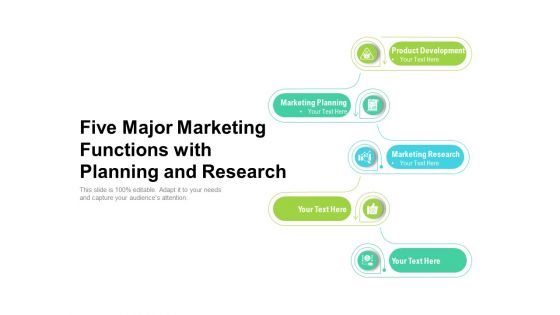 Five Major Marketing Functions With Planning And Research Ppt PowerPoint Presentation Gallery Inspiration PDF