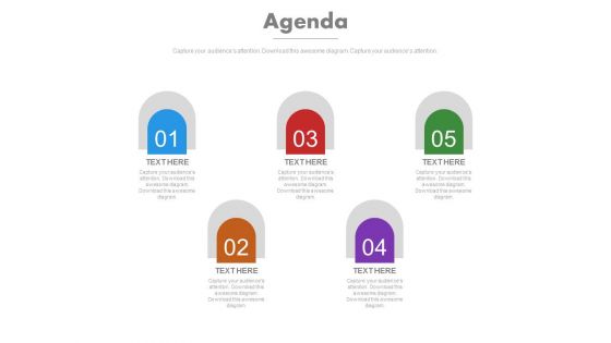 Five Milestones Of Business Agenda Powerpoint Slides