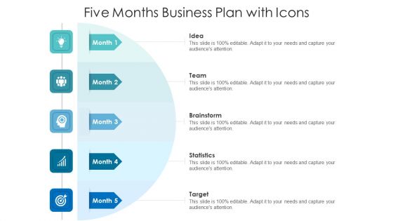 Five Months Business Plan With Icons Ppt Pictures Smartart PDF