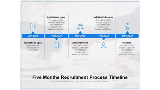 Five Months Recruitment Process Timeline Ppt PowerPoint Presentation Diagram Ppt PDF