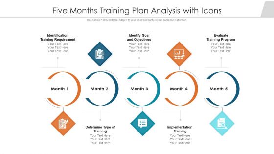 Five Months Training Plan Analysis With Icons Ppt Slides Graphics Download PDF