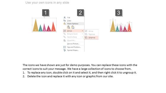 Five Mountain Chart With Icons For Financial Analysis Powerpoint Slides