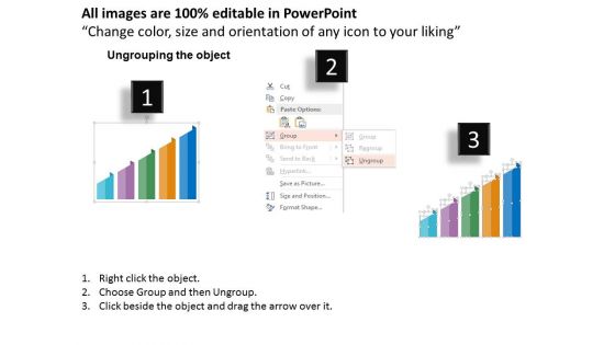 Five Options Bar Graph With Icons Powerpoint Template