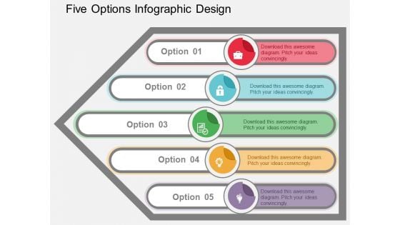 Five Options Infographic Design Powerpoint Templates