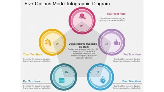 Five Options Model Infographic Diagram Powerpoint Template