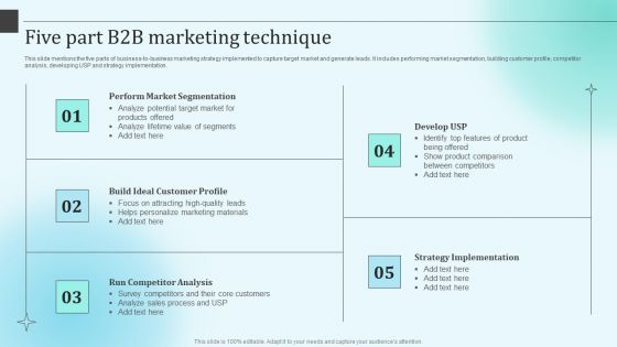 Five Part B2B Marketing Technique Portrait PDF