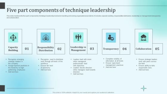 Five Part Components Of Technique Leadership Background PDF