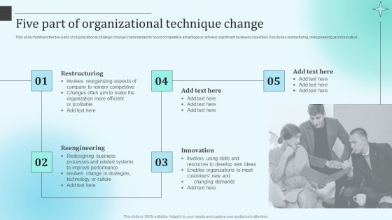 Five Part Of Organizational Technique Change Topics PDF