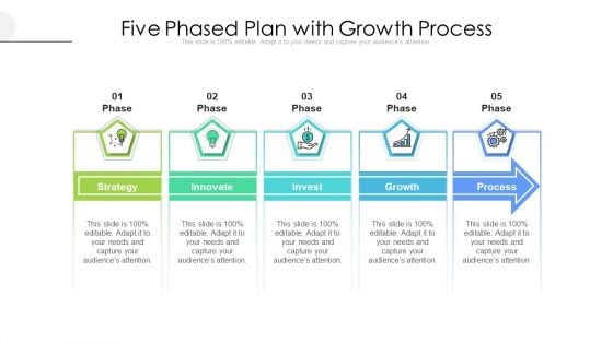 Five Phased Plan With Growth Process Ppt PowerPoint Presentation File Topics PDF