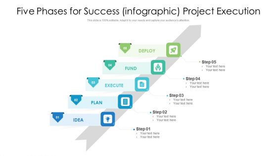 Five Phases For Success Infographic Project Execution Ppt PowerPoint Presentation File Templates PDF