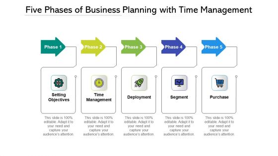 Five Phases Of Business Planning With Time Management Ppt PowerPoint Presentation File Show PDF