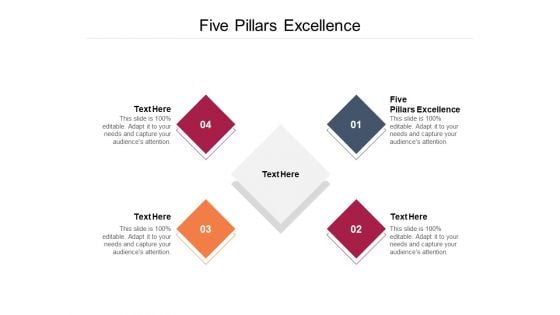 Five Pillars Excellence Ppt PowerPoint Presentation Icon Graphics Tutorials Cpb Pdf