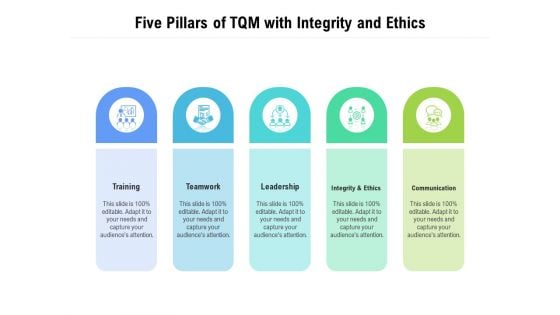 Five Pillars Of TQM With Integrity And Ethics Ppt PowerPoint Presentation Infographic Template Show PDF Five Pillars Of TQM With Integrity And Ethics Ppt PowerPoint Presentation Infographic Template Show PDF