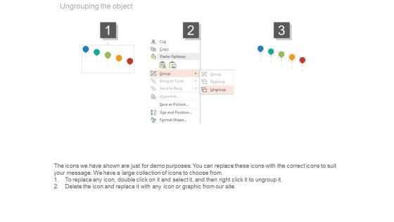 Five Pointers Timeline Diagram With Icons Powerpoint Slides