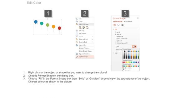 Five Pointers Timeline Diagram With Icons Powerpoint Slides