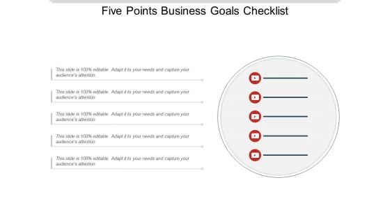 Five Points Business Goals Checklist Ppt PowerPoint Presentation Summary Elements PDF