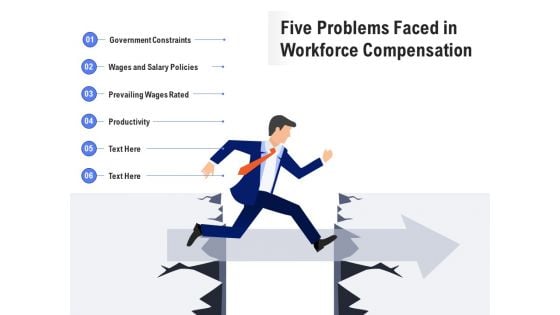 Five Problems Faced In Workforce Compensation Ppt PowerPoint Presentation Show Demonstration PDF